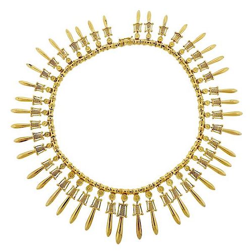 Ilias Lalaounis Greece 18K Gold Collar Necklace