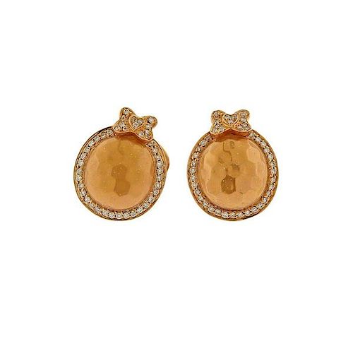 Pasquale Bruni C&#39;est Moi 18k Rose Gold Diamond Earrings