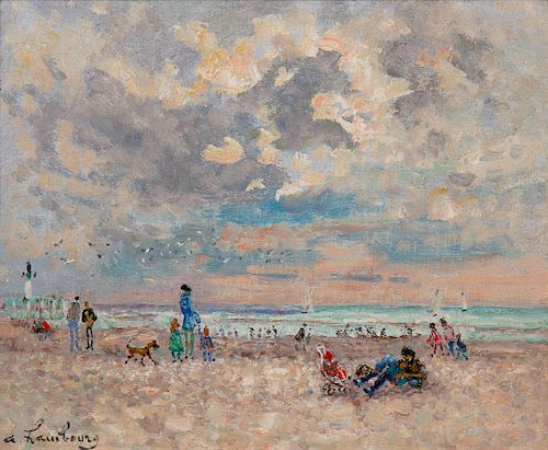 Andre Hambourg
(French, 1909-1999)
Temps doux, sur la plage, au printemps, 1976