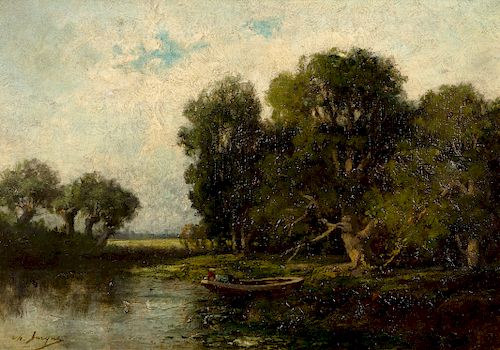 Charles-Emile Jacque  (French, 1813-1894)(French, 1813-1894)Barbizon Landscape