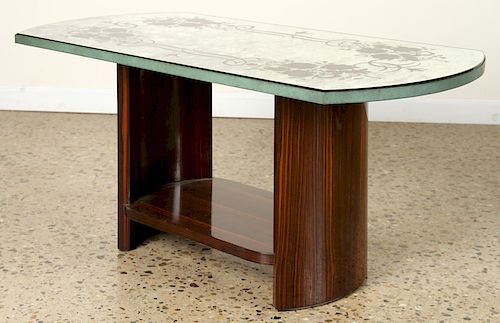 FRENCH MACASSAR MIRRORED COFFEE TABLE C.1950