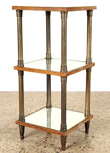 FRENCH THREE TIER TABLE MIRRORED SHELVES C.1925