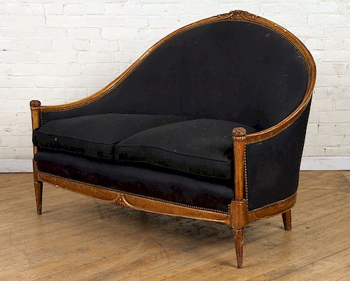 FRENCH CARVED GILT WOOD ART DECO SETTEE C.1930