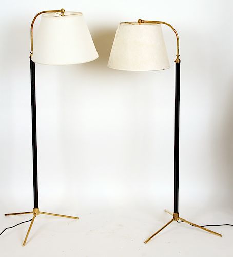PAIR JACQUES ADNET STYLE FLOOR LAMPS CIRCA 1960