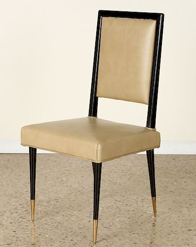 UPHOLSTERED LEATHER SIDE CHAIR MANNER GIO PONTI