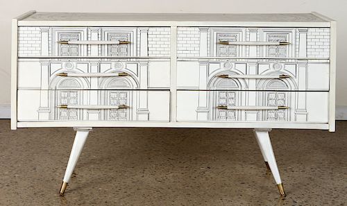 FORNASETTI STYLE SIX DRAWER COMMODE 1960