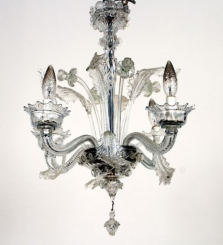 MURANO FOUR ARM CRYSTAL CHANDELIER C.1940