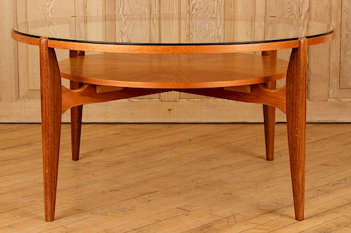 ROSEWOOD ITALIAN OCCASIONAL TABLE GLASS TOP C1950