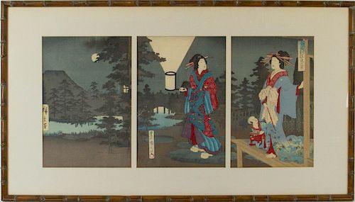 After Hiroshige I & Kunisada I. "Genji at Night"