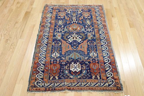 Antique Caucasian Finely Hand Woven Carpet.