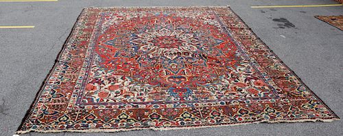 Large Antique And Finely Hand Woven Heriz Style