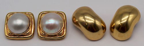 JEWELRY. (2) Pair of 18kt Gold Ear Clips.