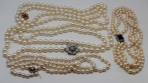 JEWELRY. Pearl Necklace Grouping.