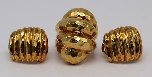 JEWELRY. 3 Pc. Henry Dunay 18kt Gold Suite.