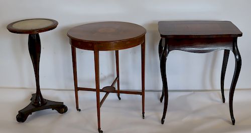 Lot Of 3 Antique Occasional Tables To Include