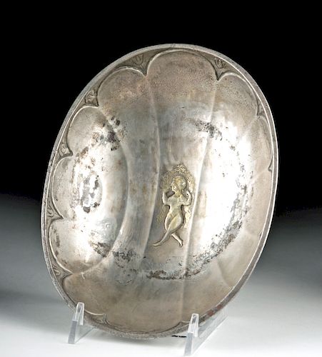 Sasanian Gilt Silver Bowl w/ Dancing Woman, ex-Sothebys