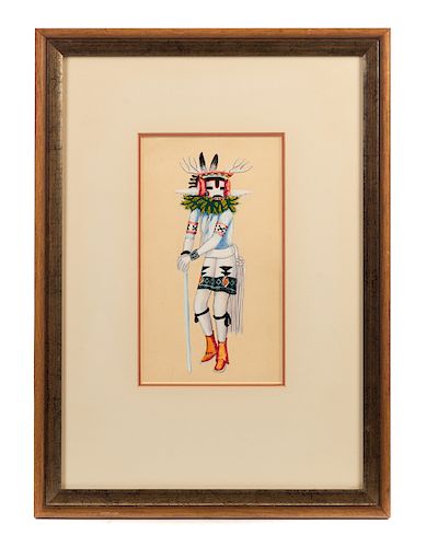 Hopi Kyvate Tuvahoema 1914 Deer Dancer Water Color