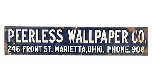 6' Peerless Wallpaper Marietta Ohio Metal Sign