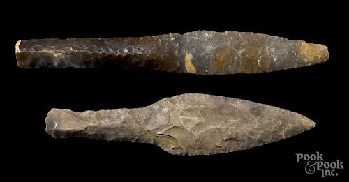 Two Danish Neolithic flint daggers