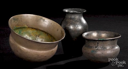 Three Greek silver vessels
