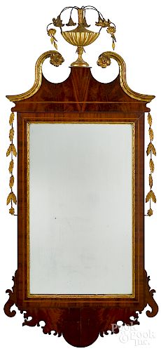 Federal mahogany and giltwood mirror