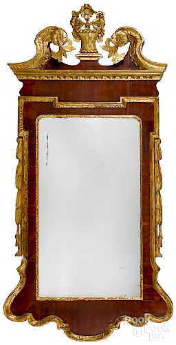 Federal mahogany and giltwood constitution mirror
