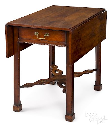 New England Chippendale cherry Pembroke table