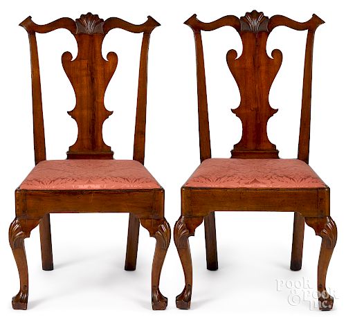 Pair of Pennsylvania Queen Anne dining chairs