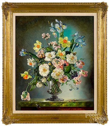 Cecil Kennedy, oil on canvas floral still life