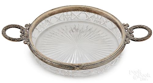 Russian Faberge silver mounted cut glass bowl