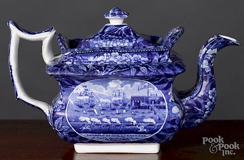 Historical Blue Staffordshire teapot
