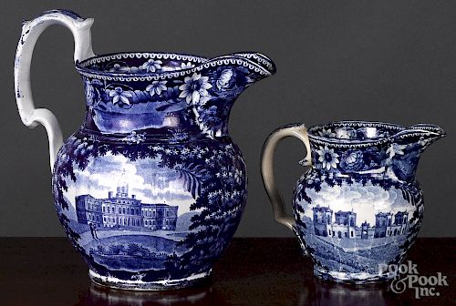 Historical Blue Staffordshire pitcher and creamer