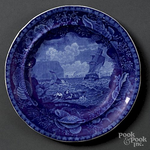 Historical Blue Staffordshire plate