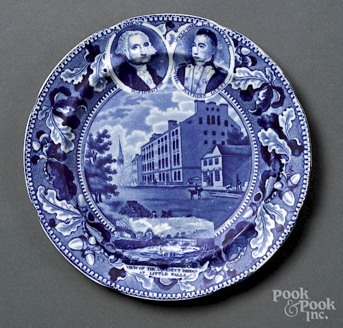 Historical Blue Staffordshire medallion plate