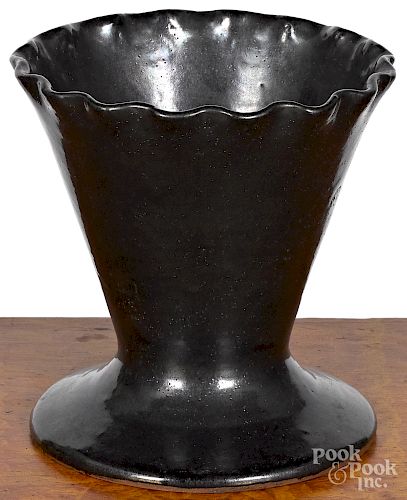Pennsylvania manganese redware flowerpot