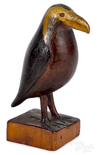 Joseph Moyer carved and painted tufted puffin