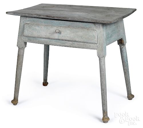 Queen Anne painted pine and poplar splay leg tabl
