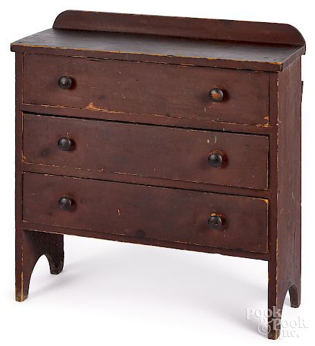 New England painted pine chest of drawers, 19th c