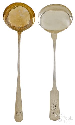 Two New York silver ladles, 18th/19th c.