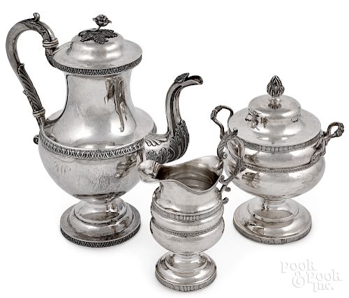 Philadelphia silver coffee pot, mid 19th c., etc.