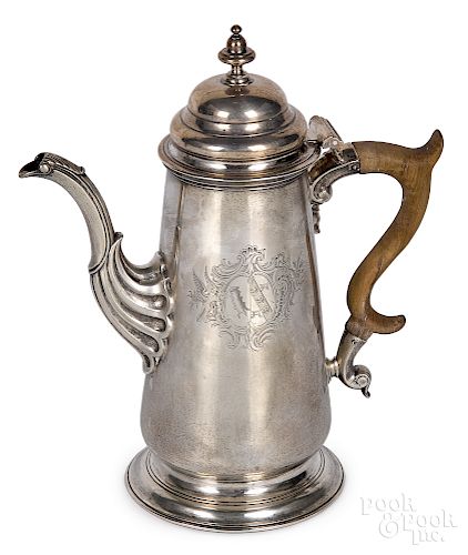 Georgian silver coffee pot, 1748-1749