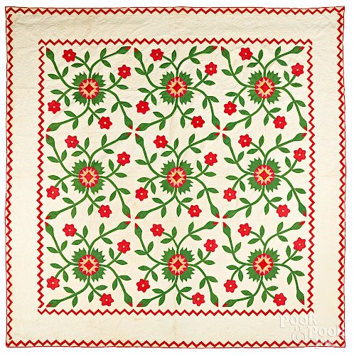 Whig Rose quilt, 19th c.