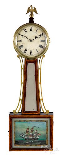 New England Federal mahogany banjo timepiece