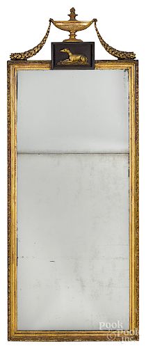Neoclassical giltwood pier mirror