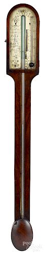 Scottish mahogany stick barometer, late 18th c.