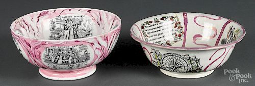 Two Sunderland lustre bowls, 19th c.