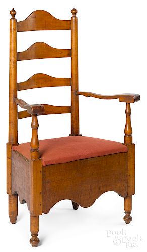 Delaware Valley tiger maple ladderback chair
