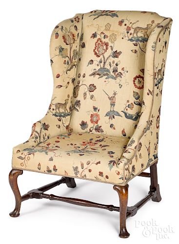 George II mahogany wing chair, ca. 1760