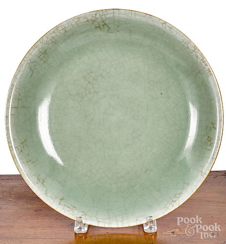 Chinese Qing dynasty celadon charger