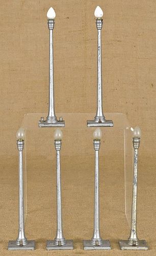 Six Lionel #52 aluminum light posts, 10 1/4'' h.